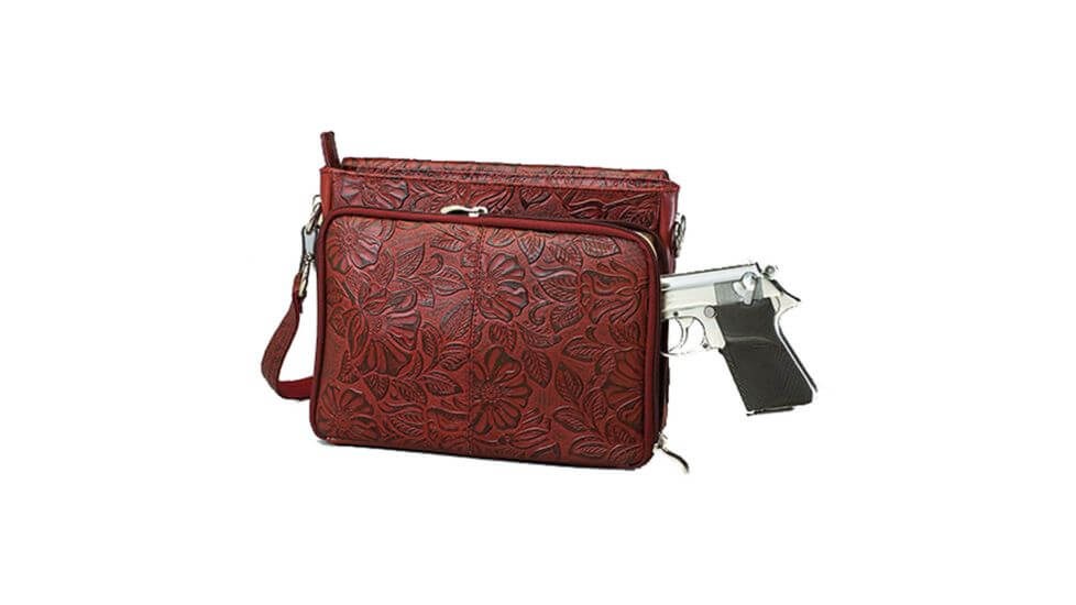 Gun Tote'n Mamas Tooled American Cowhide Concealed Carry Handbag