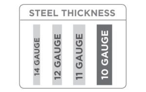 a chart showing steel thickness 